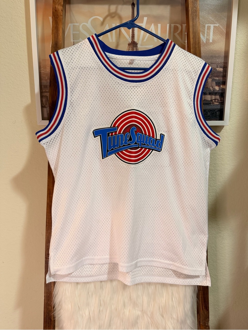 White Kids Tune Squad Jordan Basketball Jersey